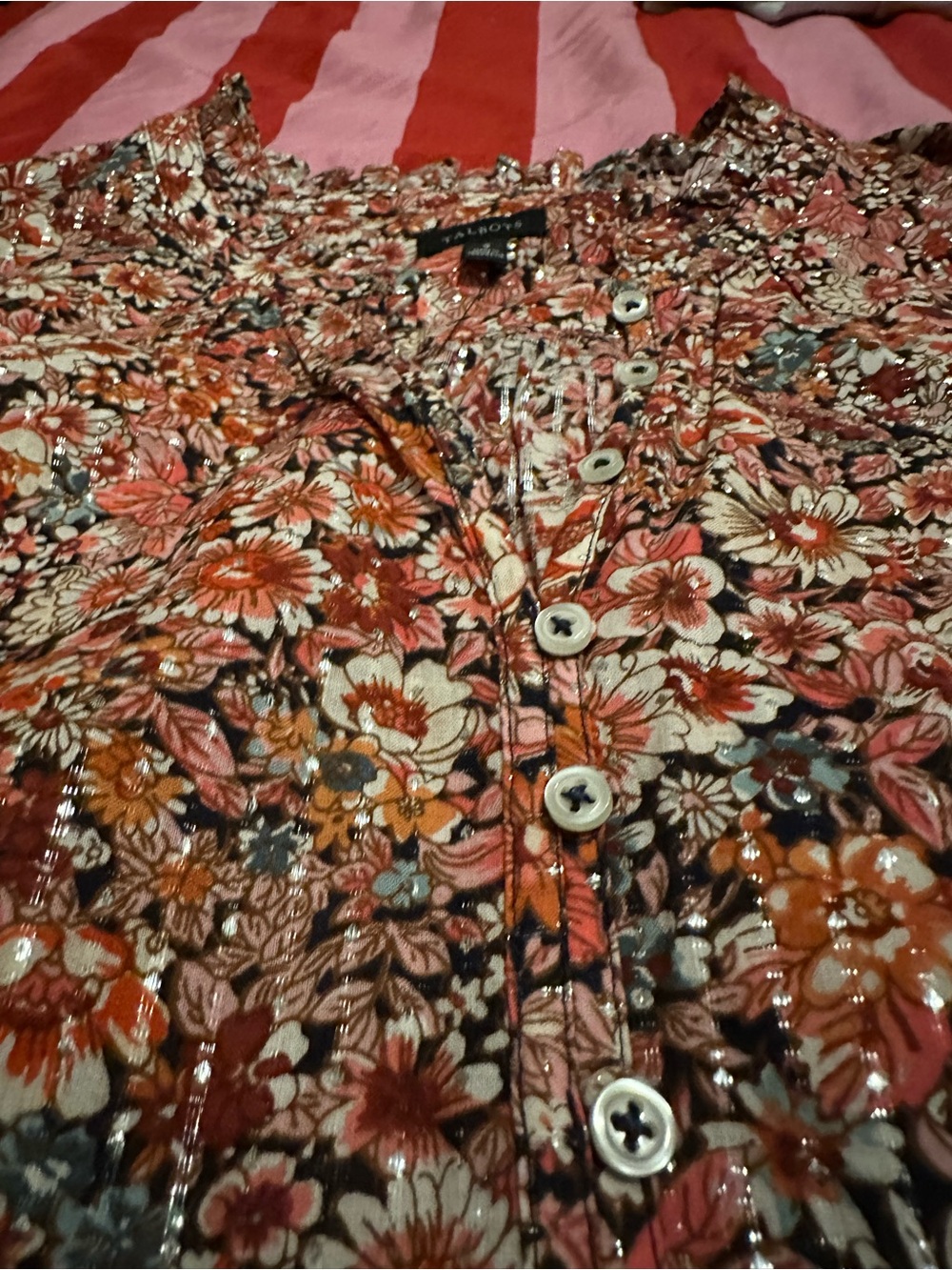 Talbots Floral Peasant Blouse Size Small - Picture 6 of 8
